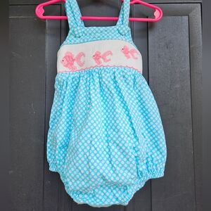 Smocked Bubble with ruffle butt